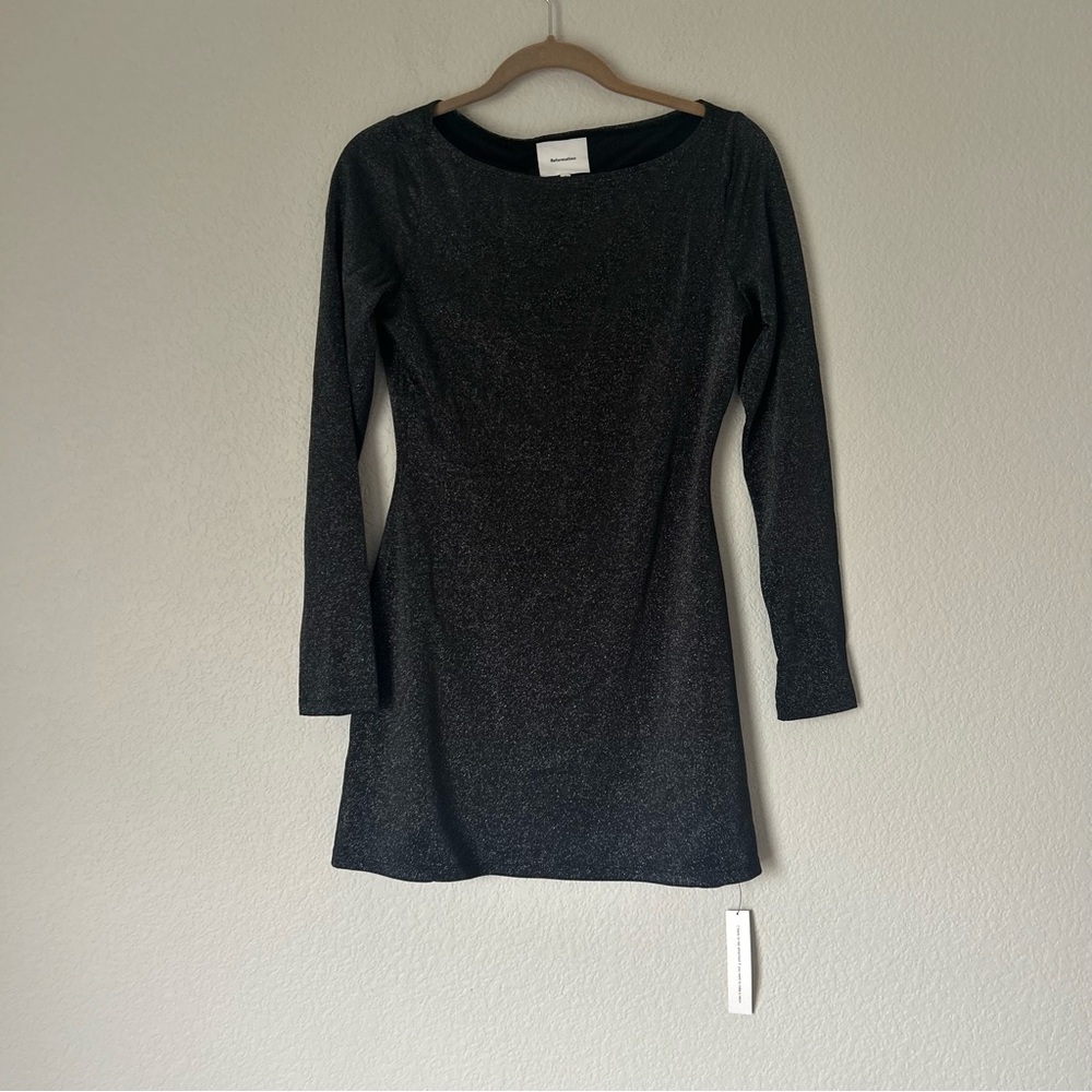 NWT Reformation Jaelynn Knit Dress in Black Sparkle - Picture 2 of 6
